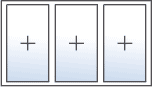 Fenêtre-fix-3 Vantaux + 2 traverse verticale